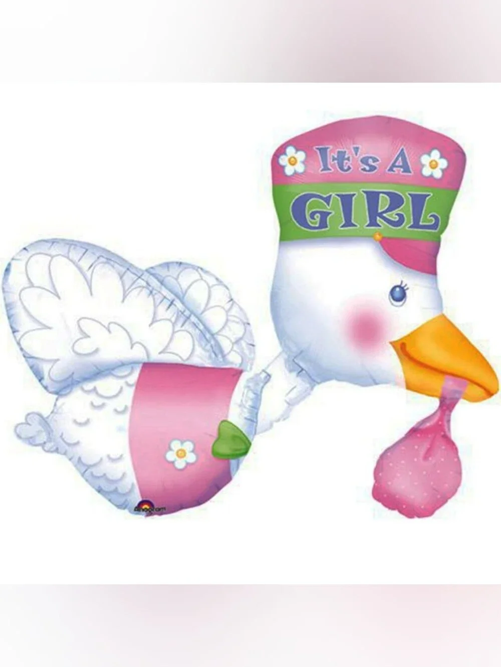 It's A Girl Pink Stork Balloon - Baby Shower Decoration